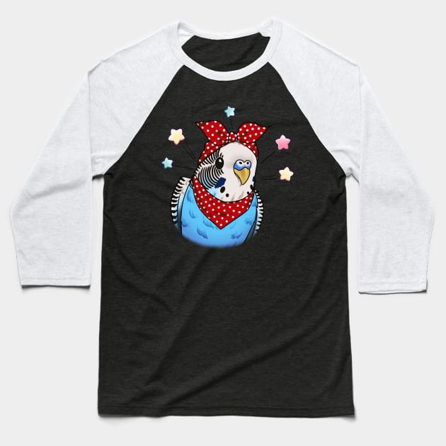 Feathers and Love: Budgie Mom's Parrot Passion Baseball T-Shirt by Holymayo Tee